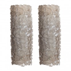 Pair of grey Murano glass sconces